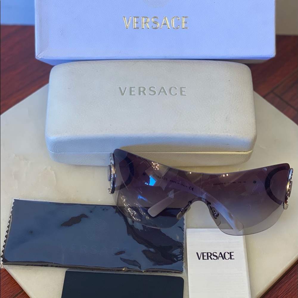VERSACE 4116-B Black x Silver x Clear Rhinestone